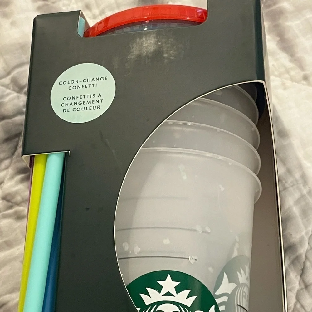 Starbucks Color Changing Confetti cold cups All 5 - Picture 2 of 8